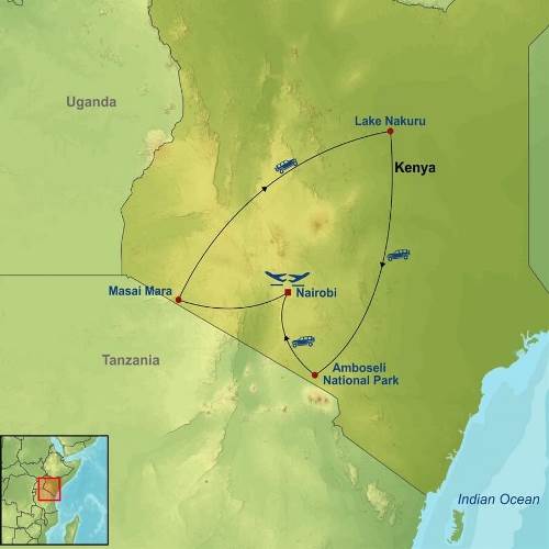 Map: Classic Kenya Safari (Indus)