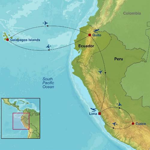 Map: Highlights Of Ecuador And Peru (Indus)