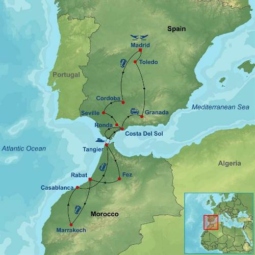 Map: Marvels Of Spain And Morocco (Indus)