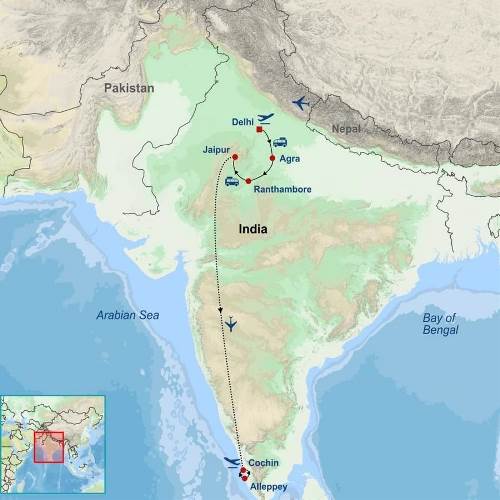 Map: Best of North and South India (Indus)