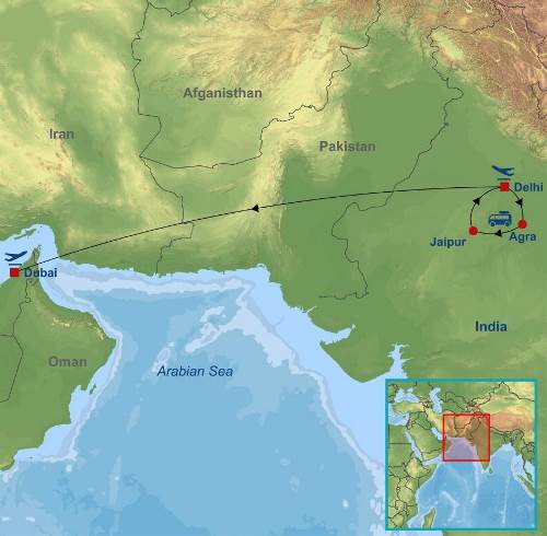 Map: Best of India And Dubai (Indus)