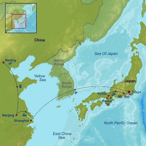 Map: Essential China and Japan (Indus)