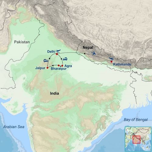 Map: Wonders of India And Nepal (Indus)