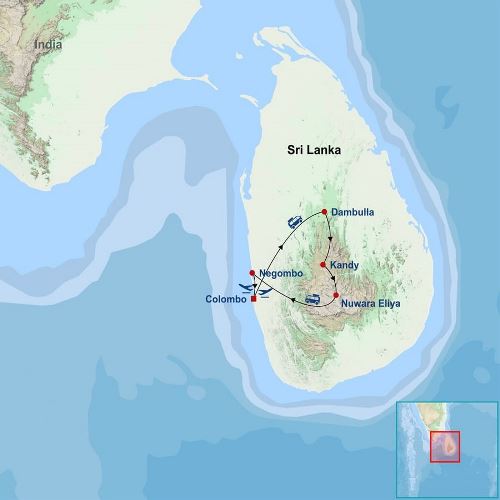 Map: Treasures of Sri Lanka (Indus)