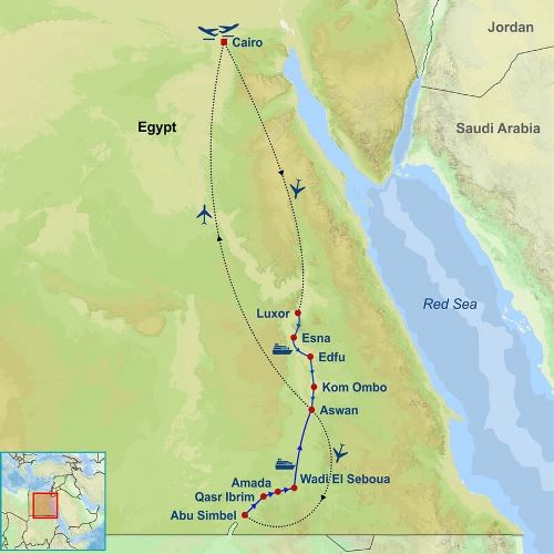 Map: Cruising The Nile and Lake Nasser (Indus)