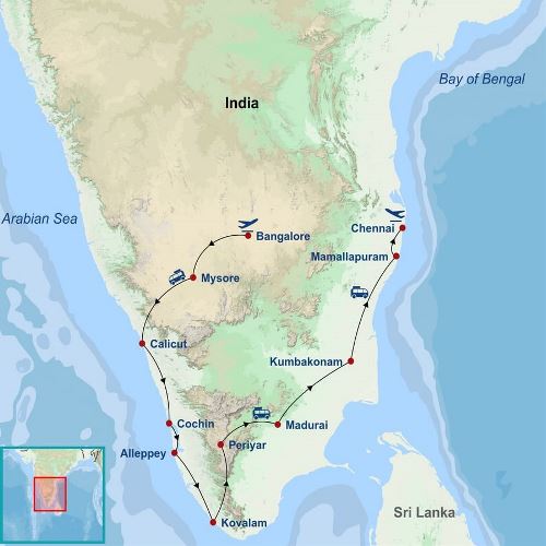 Map: South India Coast To Coast (Indus)