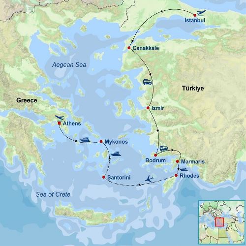 Map: Glories of Türkiye and Greece (Indus)