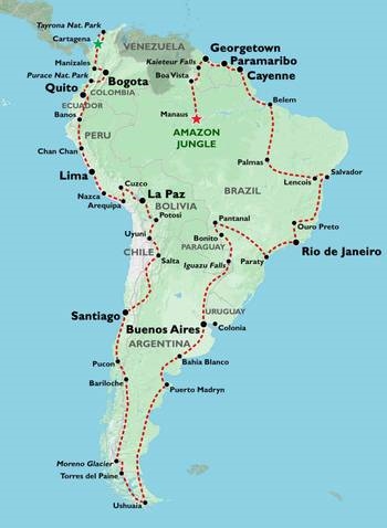 Map: Cartagena To Manaus Inc. Guianas (Oasis)