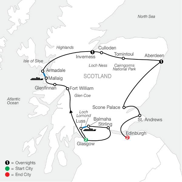 Map: Bonnie Scotland (Globus)