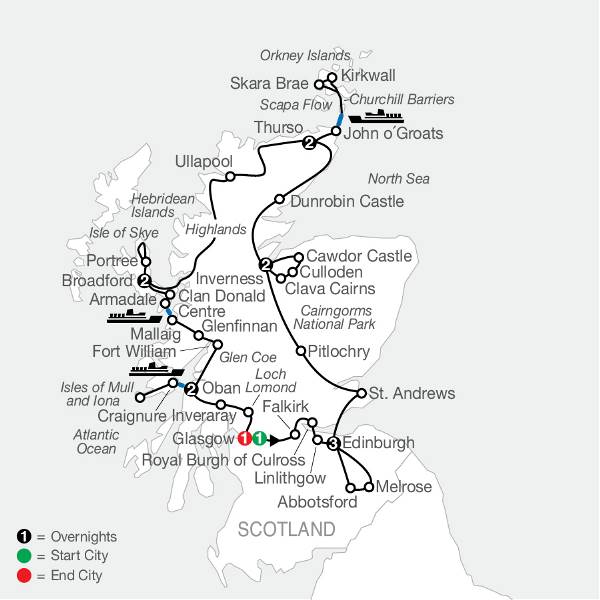 Map: Scottish Highlands & Islands (Globus)