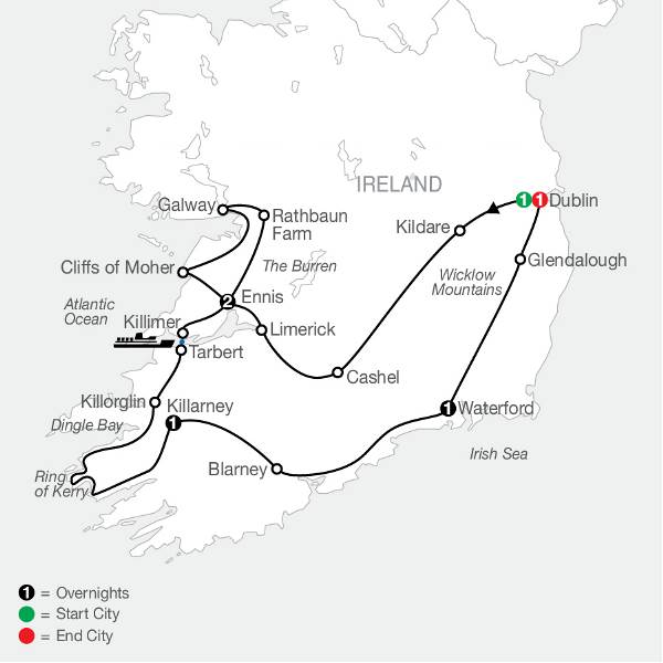 Map: Introduction to Ireland (Globus)