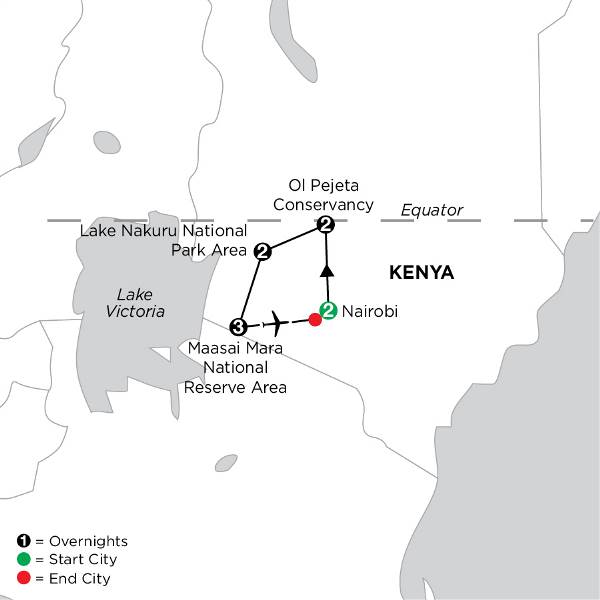 Map: Kenya Private Safari (Globus)