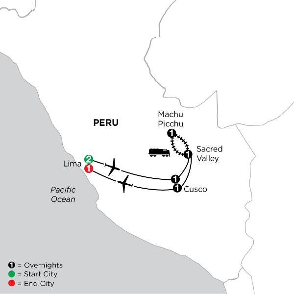 Map: Independent Peru Highlights (Globus)