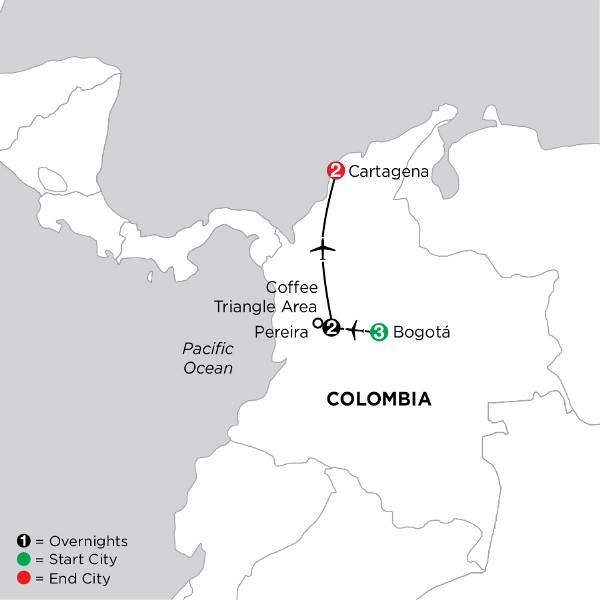 Map: Independent Magical Colombia (Globus)
