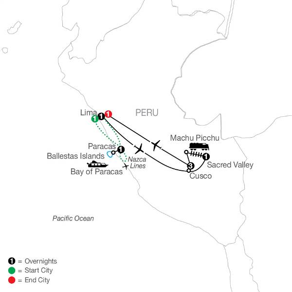 Map: Peru Escape with Nazca Lines (Globus)