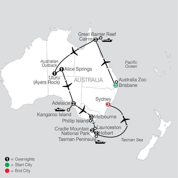Map: Australian Safari (Globus)