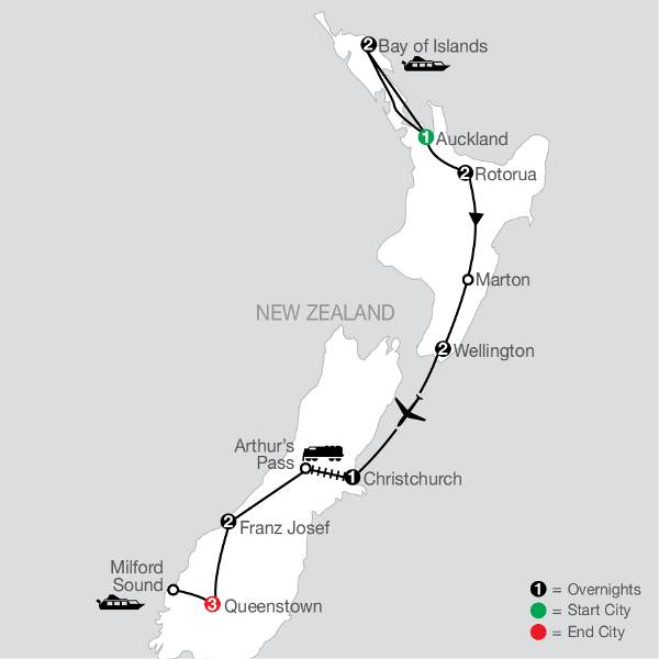 Map: Best of New Zealand (Globus)
