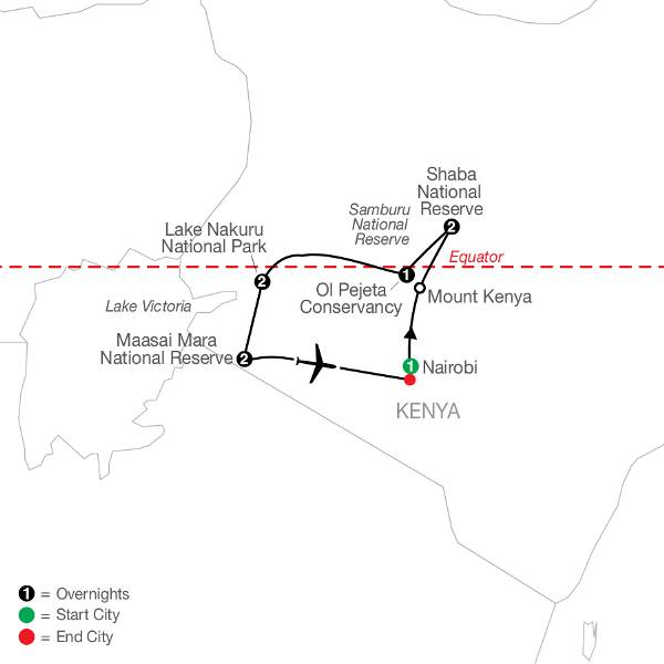Map: Kenya: A Classic Safari (Globus)