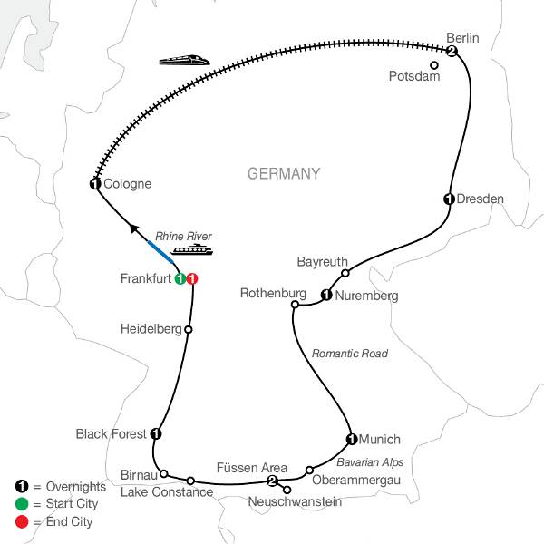 Map: German Highlights (Globus)