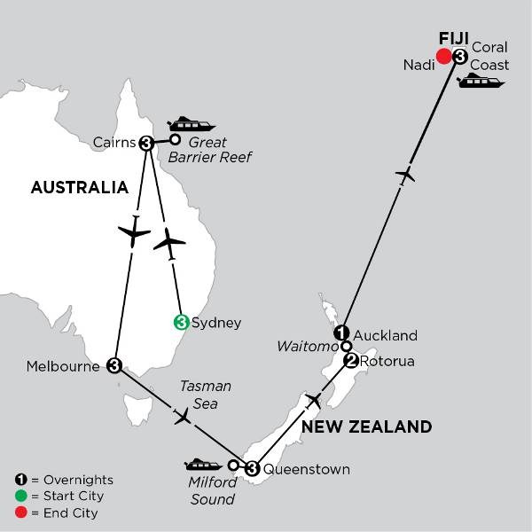 Map: Independent Australian & New Zealand Explorer with Fiji (Globus)