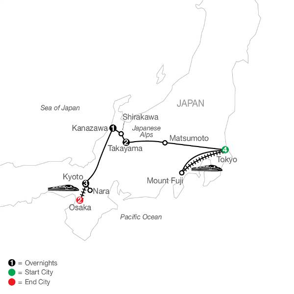 Map: Visions of Japan with Osaka (Globus)