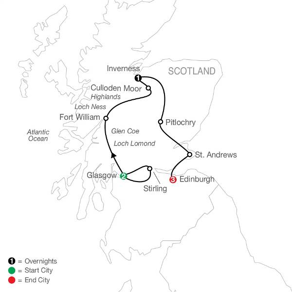 Map: Scottish Escape (Globus)