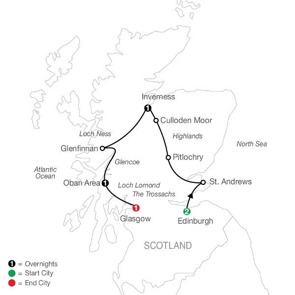 Map: Scottish Highlands Escape (Globus)
