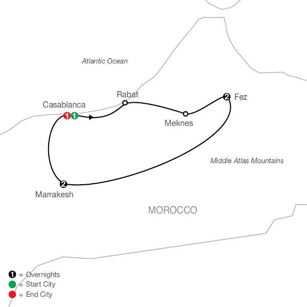 Map: Moroccan Escape (Globus)