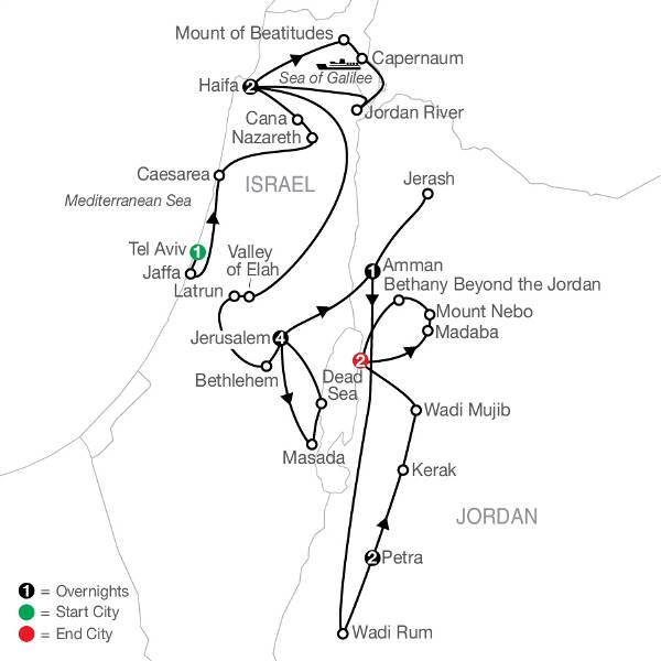 Map: Israel & Jordan Escape (Globus)