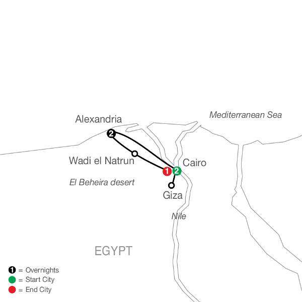 Map: Cairo & Alexandria Escape (Globus)