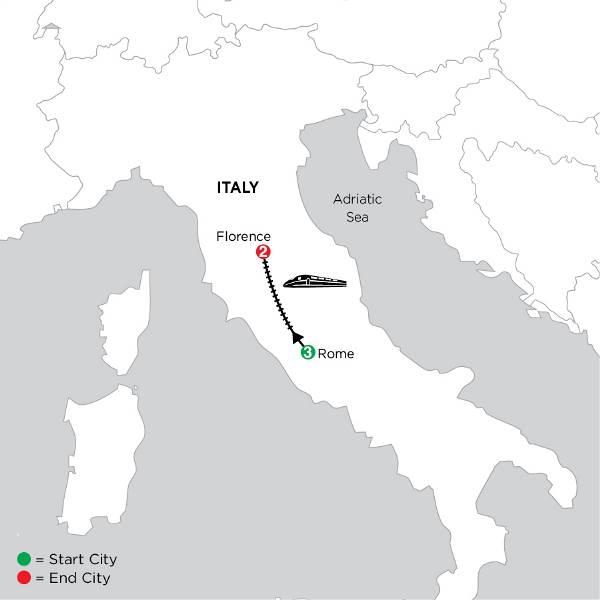 Map: Independent Rome & Florence City Stay (Globus)