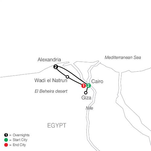 Map: Cairo & Alexandria Escape (Globus)