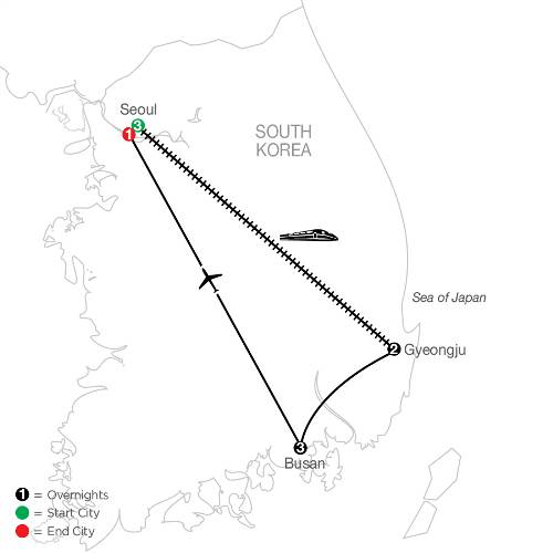Map: Discover South Korea (Globus)