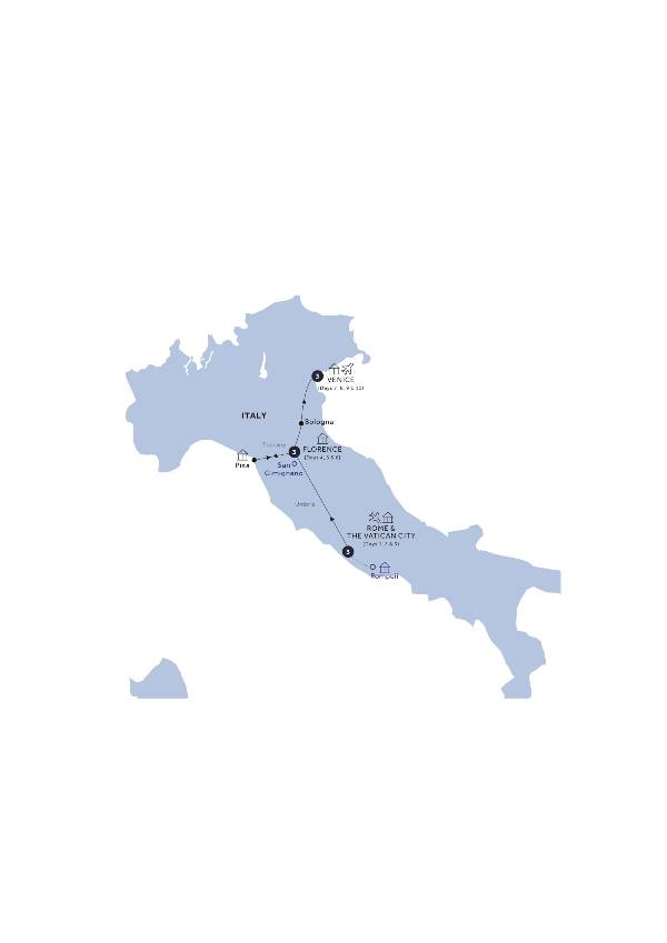Map: Easy Pace Italy (Insight Vacations)
