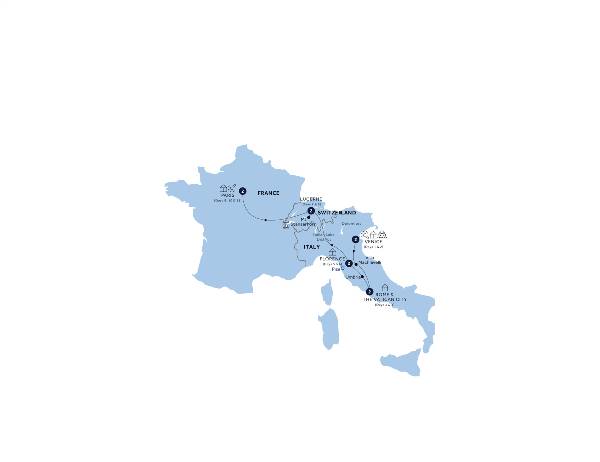 Map: European Dream (Insight Vacations)