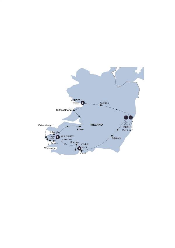 Map: Focus on Ireland (Insight Vacations)