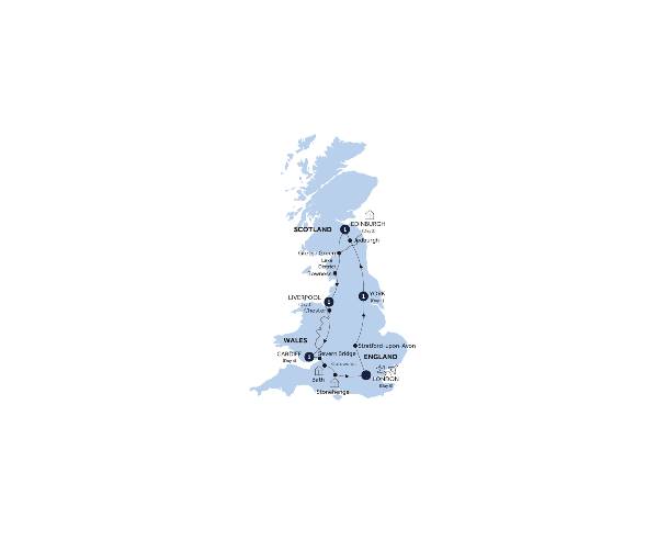 Map: Gems of Britain (Insight Vacations)