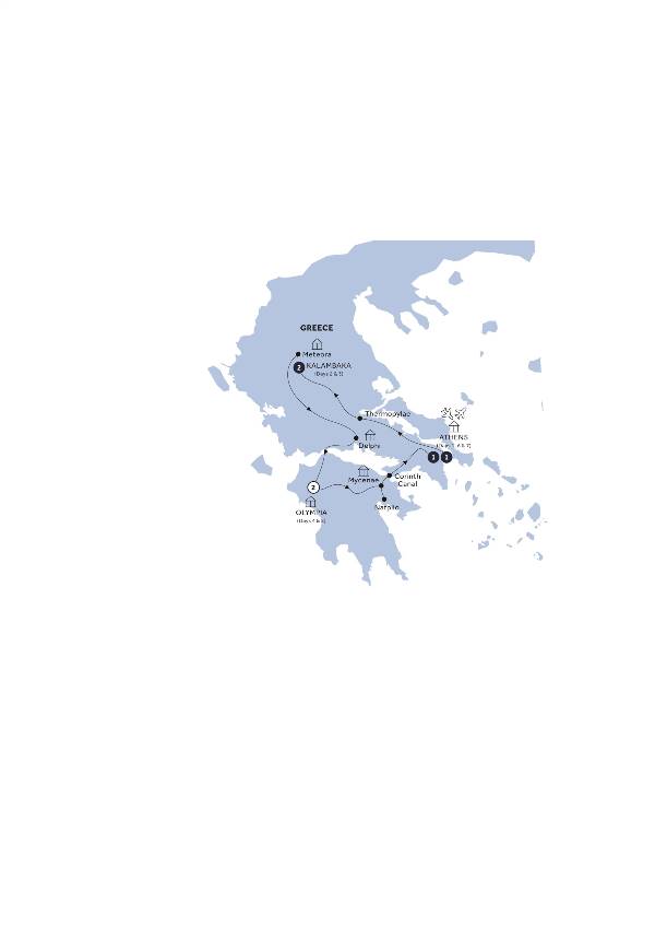 Map: Glories of Greece (Insight Vacations)