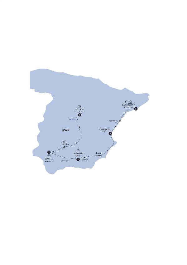 Map: Highlights of Spain (Insight Vacations)