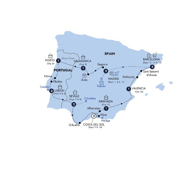 Map: Best of Spain & Portugal (Insight Vacations)