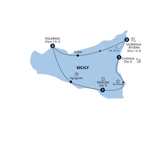 Map: Sicily in Depth (Insight Vacations)