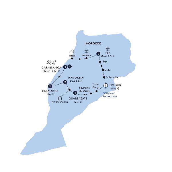 Map: Best of Morocco (Insight Vacations)