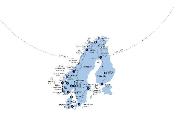 Map: Scandinavian Heritage (Insight Vacations)