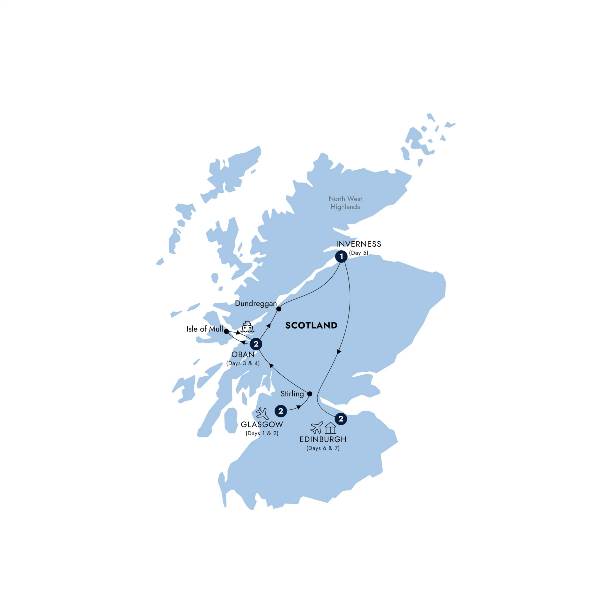 Map: Scenic Scotland, a Women-Only Tour (Insight Vacations)