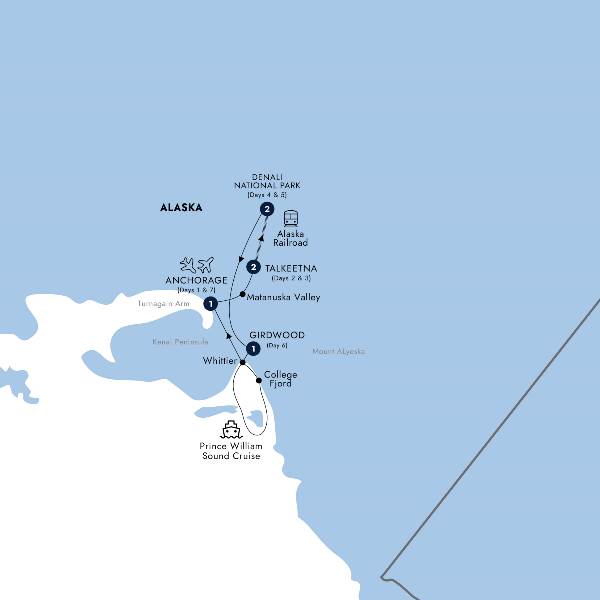 Map: Jewels of Alaska (Insight Vacations)