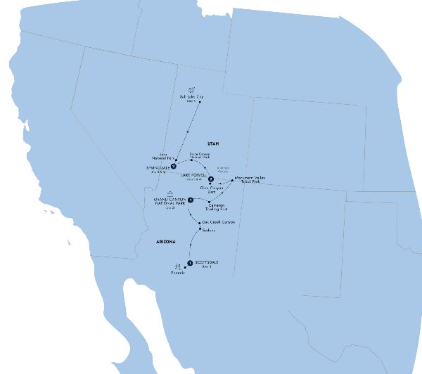 Map: Enchanting Canyonlands (Insight Vacations)