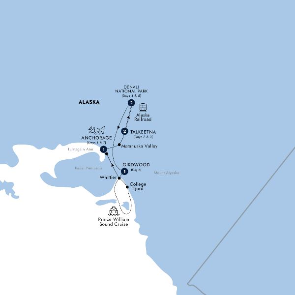 Map: Jewels of Alaska (Insight Vacations)
