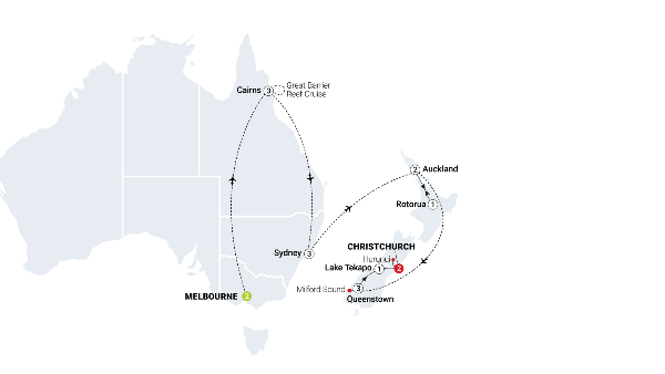Map: Contrasts of Australia and New Zealand (AATKings)