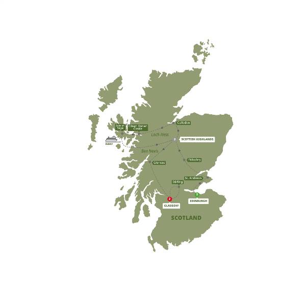 Map: Best of Scotland (Trafalgar Tours)