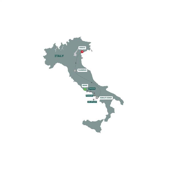 Map: Italian Concerto (Trafalgar Tours)